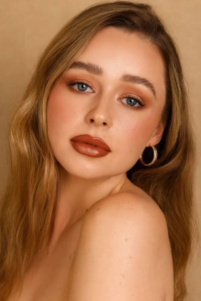 Vanilla bronze latte makeup glow.