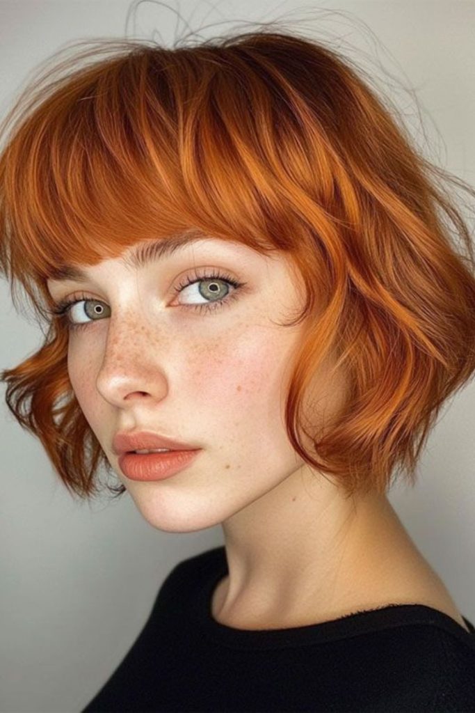 Cinnamon pumpkin bob hair style