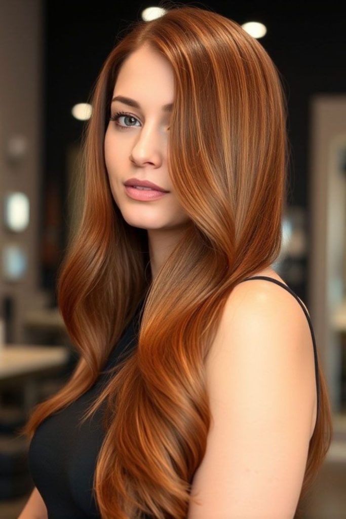 Cinnamon pumpkin glow hair color