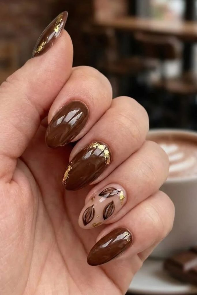 Chocolate nails with melting marshmallow tips.