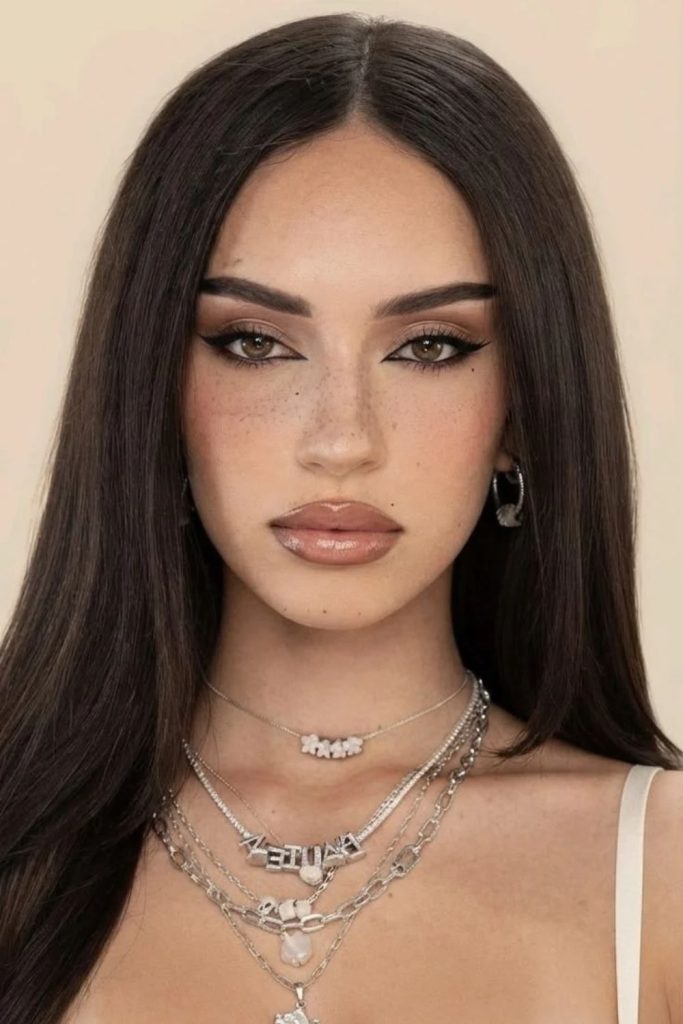 Cocoa foam latte makeup look.