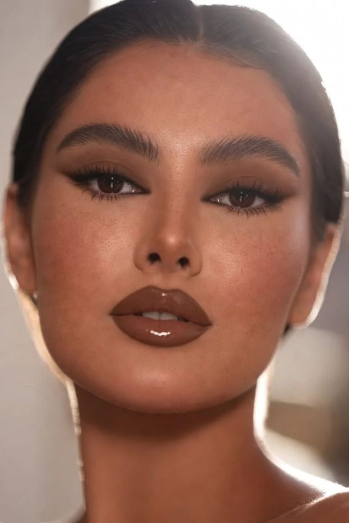 Cocoa latte inspired makeup style