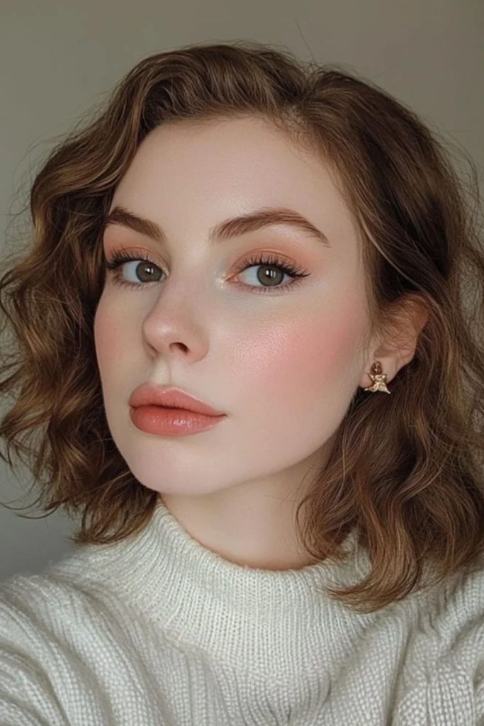 Cold morning minimalist makeup style.