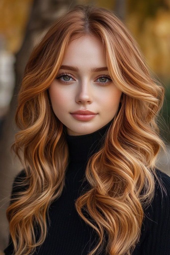 Creamy pumpkin latte hair color