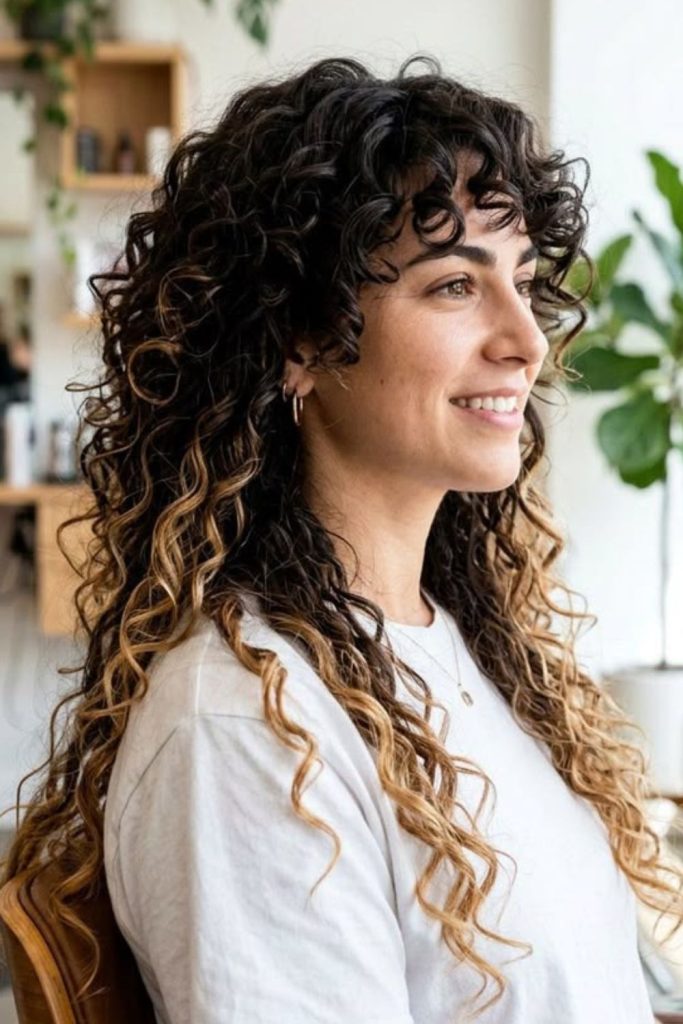 Curly octopus bloom with defined curls.