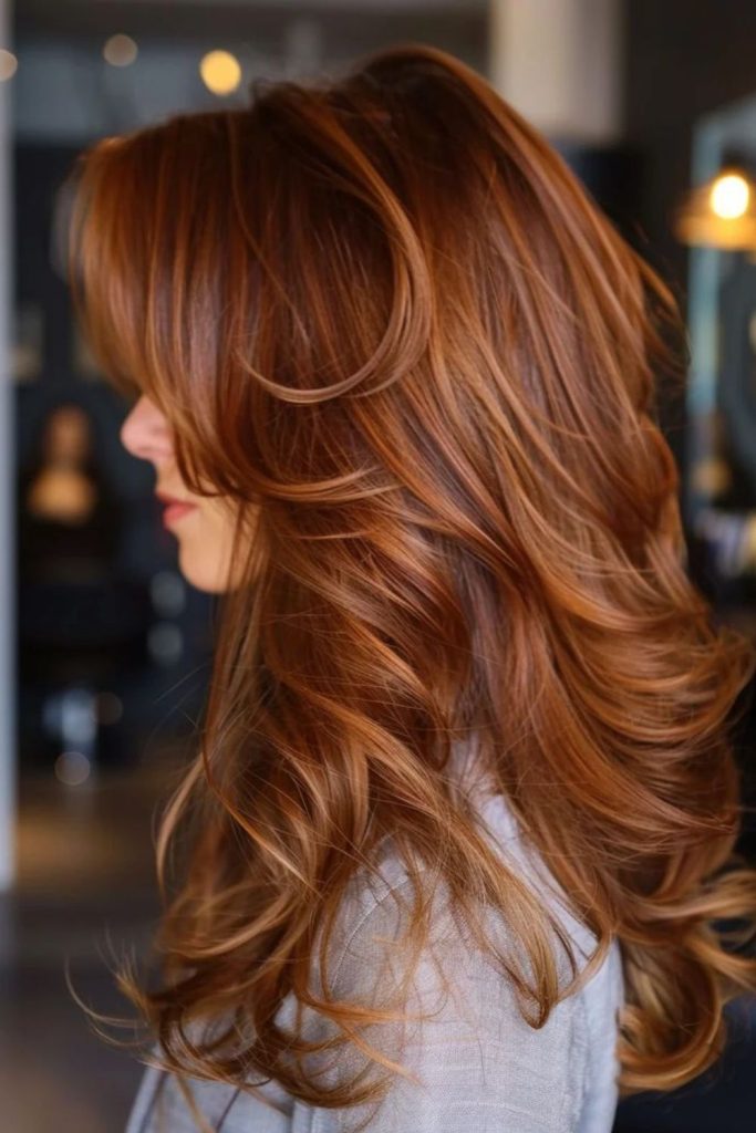 Dark pumpkin spice hair color