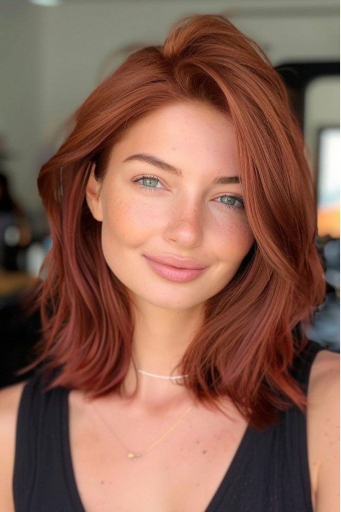 Deep cinnamon pumpkin hair color