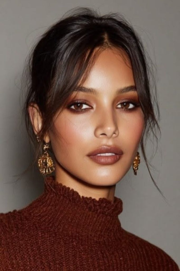 Deep espresso smoky makeup style