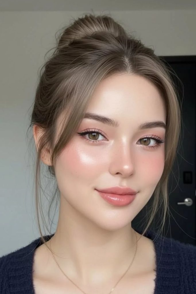 Frosted café girl makeup style.