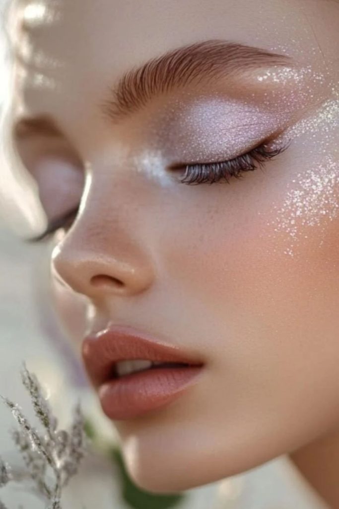 Frosted fawn doe eye makeup.