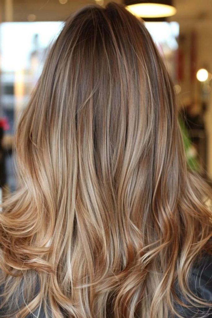 Golden chai ombre with creamy ends.