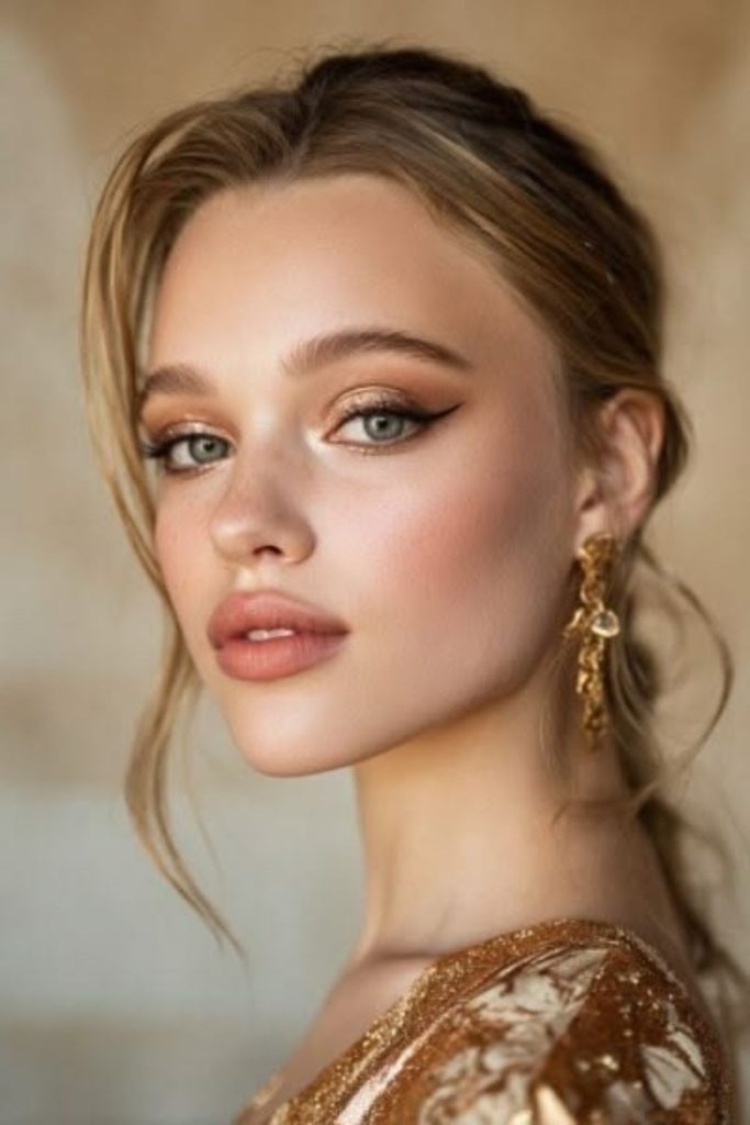 Golden hour doe eye makeup.
