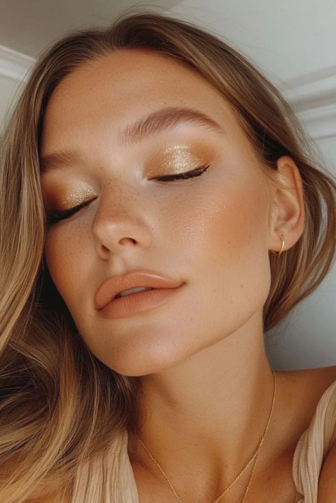 Golden oat latte makeup glow.