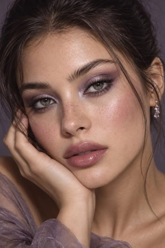 Lavender smoky enchanting siren eyes makeup.