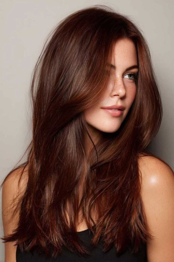 Mahogany mocha waves with subtle warmth.
