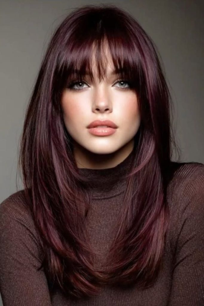 Mahogany plum waves with jewel-toned depth.