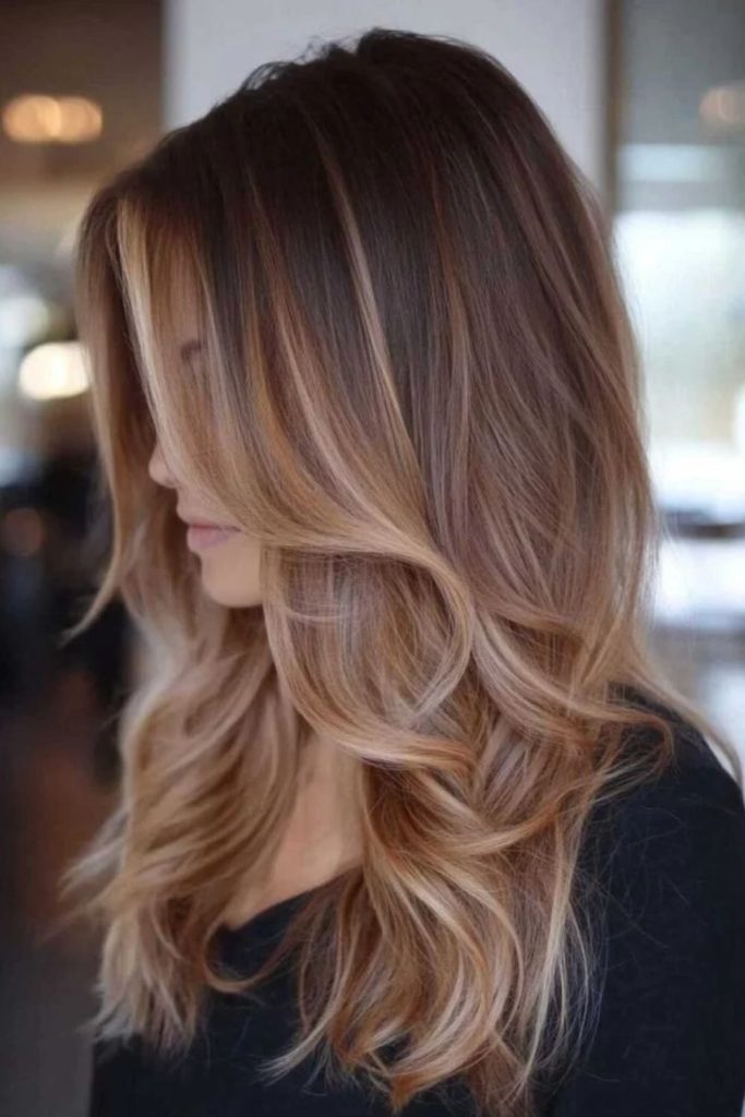 Maple chai brown with amber highlights.