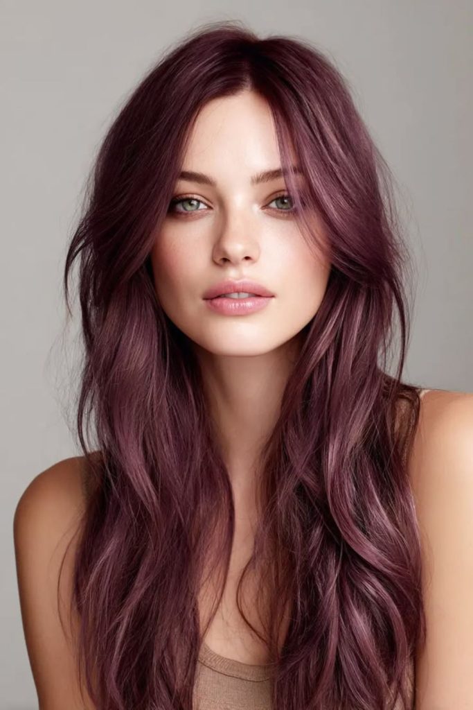 Mauve plum soft dreamy beach waves.