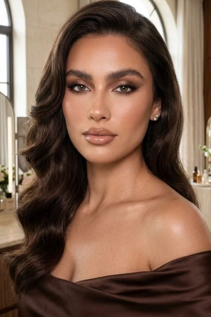 Mocha brulee elegant makeup style