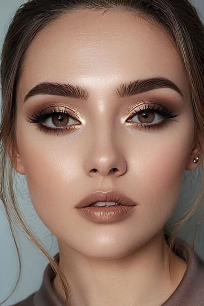 Monochromatic mocha makeup beauty style