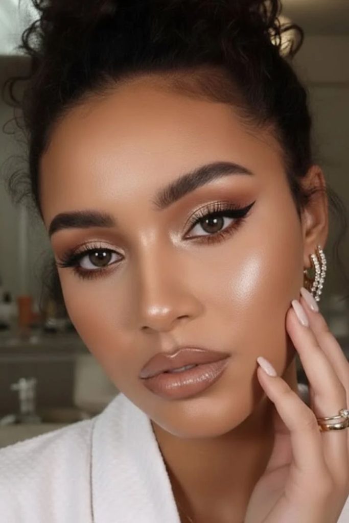 Mocha pearl radiant makeup style
