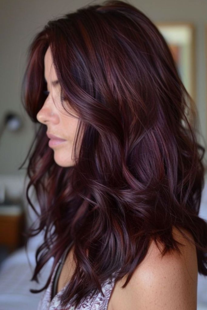 Orchid plum curls with violet dimension.