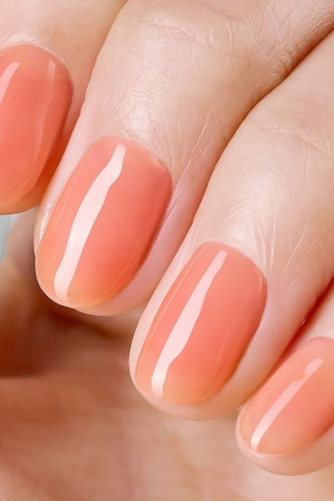 Juicy peach sorbet jelly nails.
