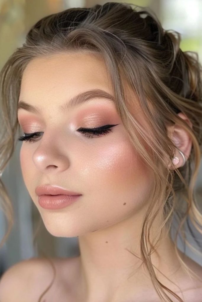 Pink champagne doe eye makeup.