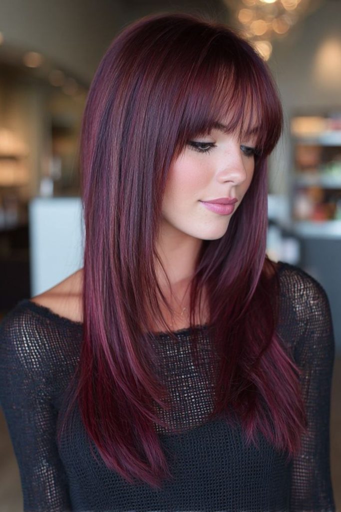 Plum berry waves with raspberry highlights.