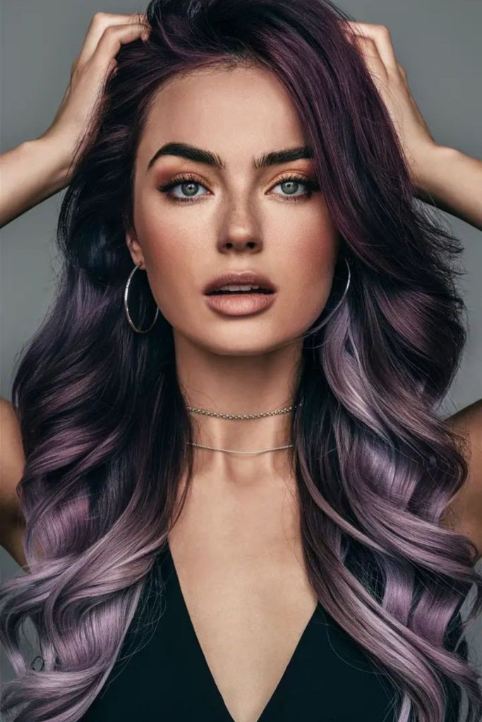 Plum pearl waves with silvery highlights.