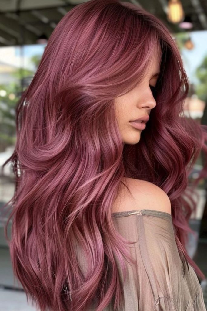 Plum rose waves with rosy highlights.