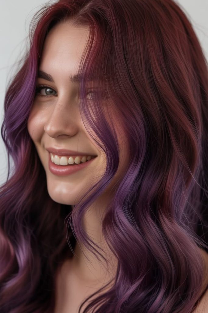 Plum sunset waves with magenta tones.