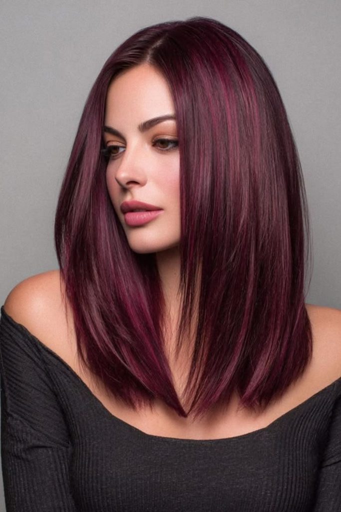 Plum wine waves with burgundy tones.