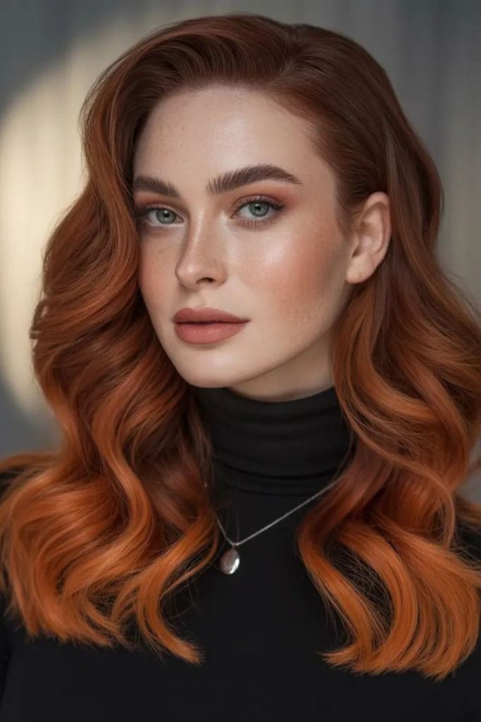 Pumpkin auburn fusion hair color