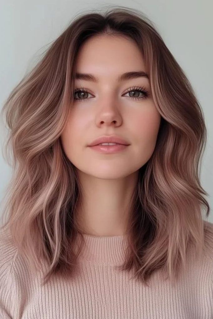 Rose chai brown with rosy undertones.