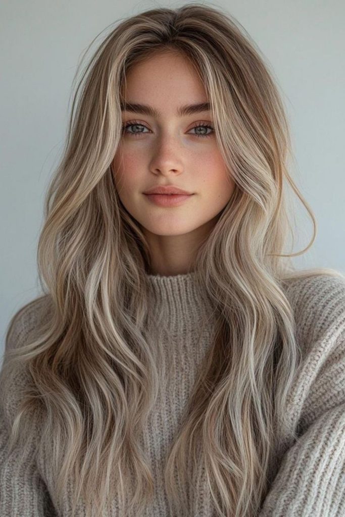Sandy bronde hair with natural dimension.