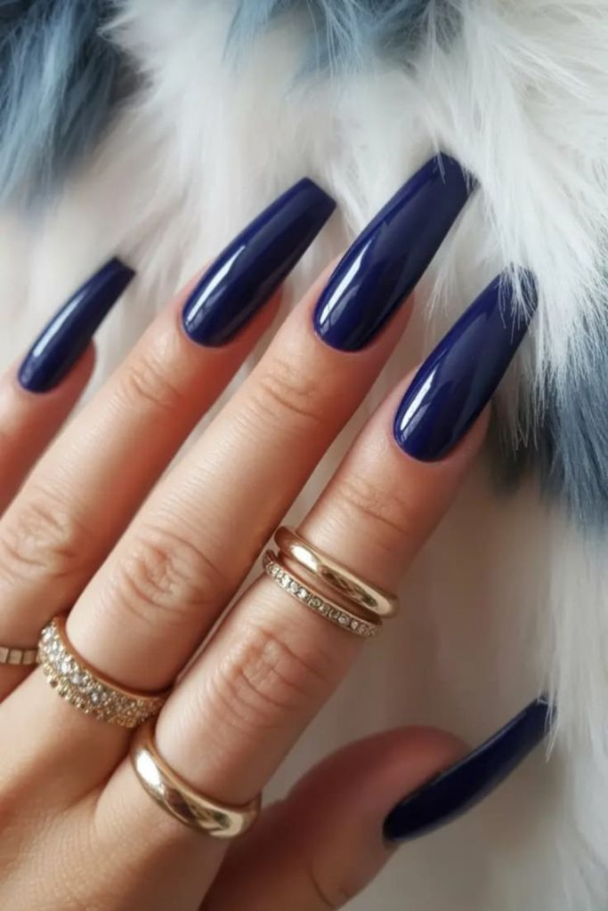 Sapphire velvet magnetic coffin nails.
