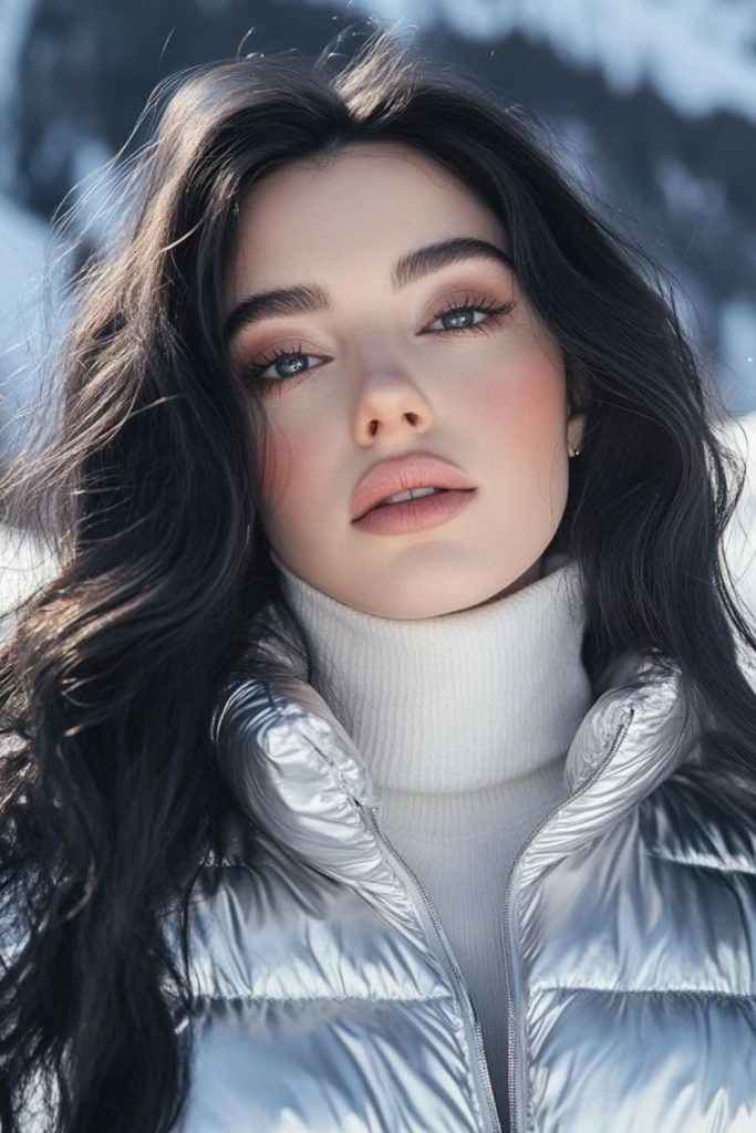 Snow bunny soft glam makeup.