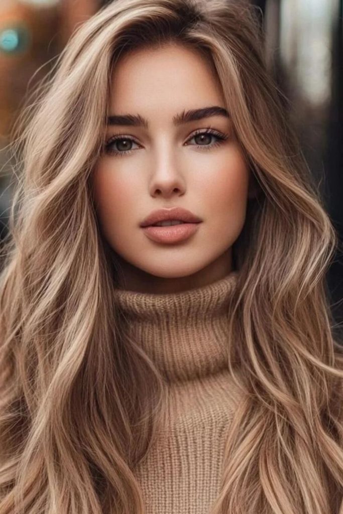 Soft chai latte balayage with caramel.