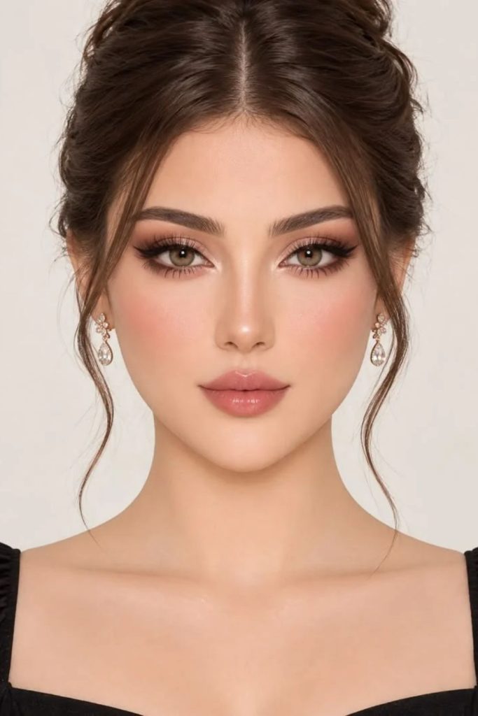 Soft fawn glow doe eye makeup.