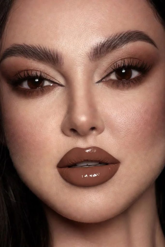 Spiced mocha warm makeup look