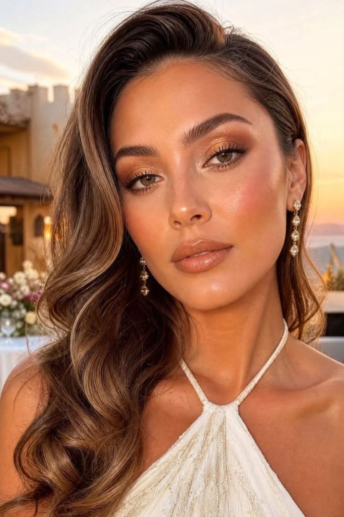 Vanilla bronze latte makeup glow.