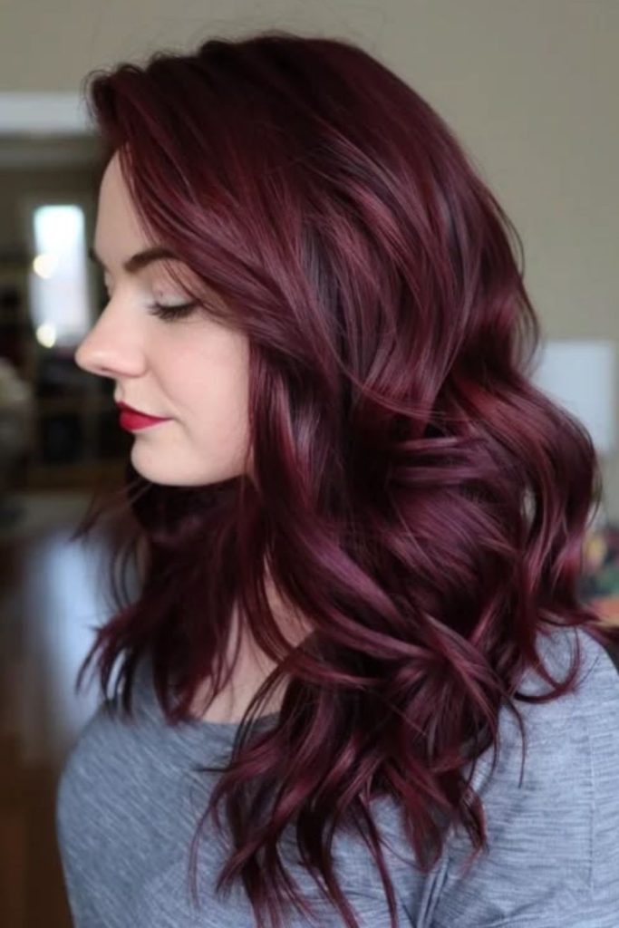 Plum velvet cascade with violet undertones.