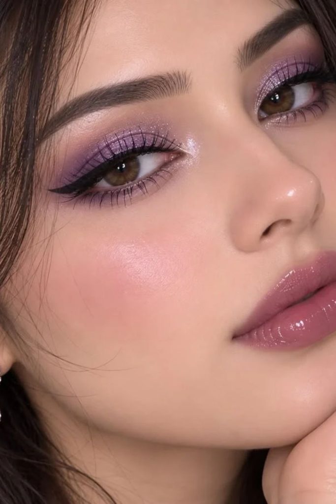 Amethyst glowing sugar plum makeup.