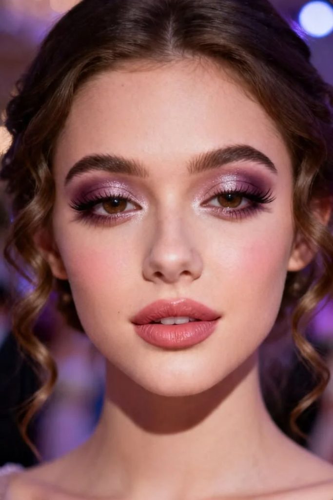 Frosted berry sugar plum makeup.