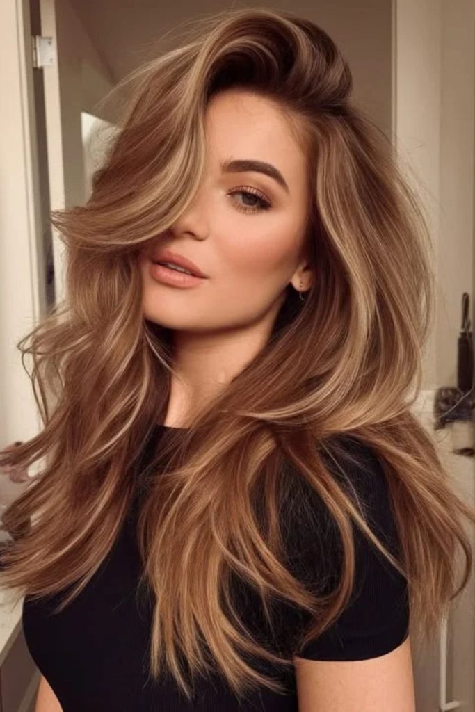 Bronze toffee radiance with amber reflections.
