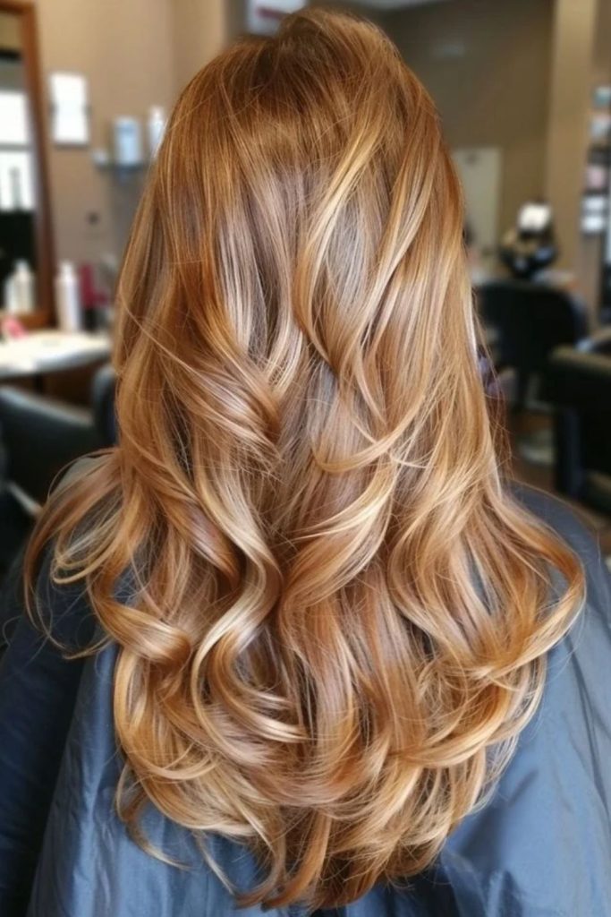 Butterscotch caramel melt with blended ends.