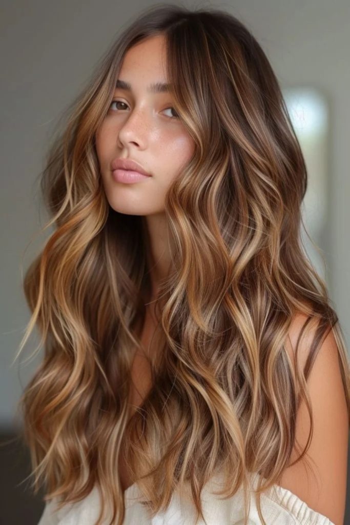 Butterscotch money piece face-framing golden highlights.