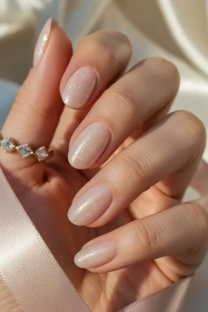 Minimalist Champagne Nude Nails with Soft Warmth.