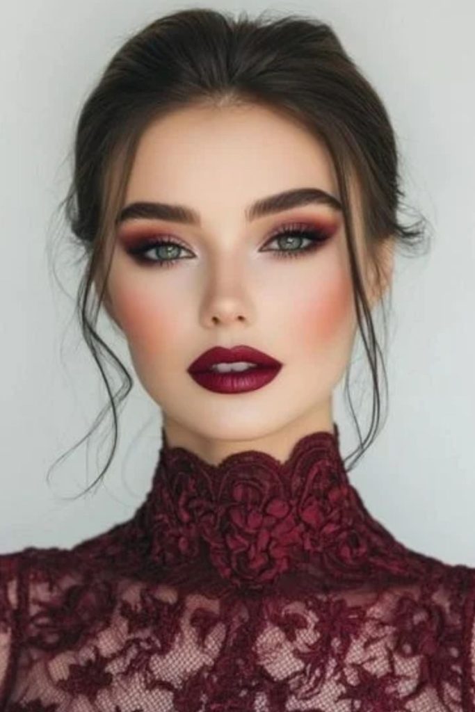 Cherry cola velvet lips with rich color.